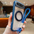 Solid Color Edge Transparency Rotation Holder MagSafe Phone Case with Wrist Strap