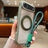 Solid Color Edge Transparency Rotation Holder MagSafe Phone Case with Wrist Strap