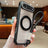 Solid Color Edge Transparency Rotation Holder MagSafe Phone Case with Wrist Strap