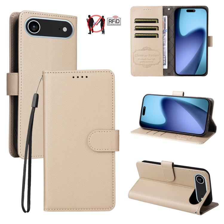 Litchi Texture RFID Blocking 3-Card Wallet Leather Phone Case