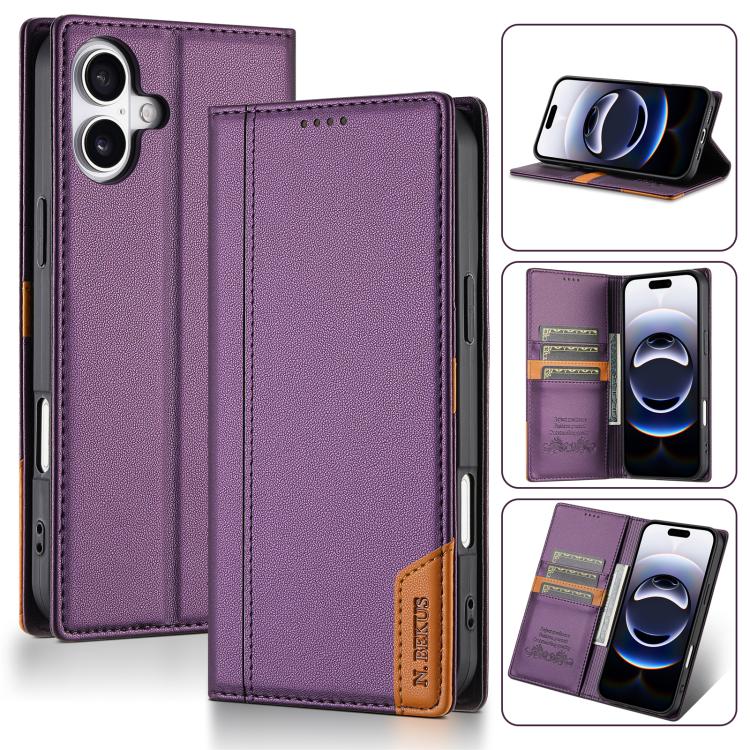 N.BEKUS P3 RFID Stitching Magnetic Flip Leather Phone Case