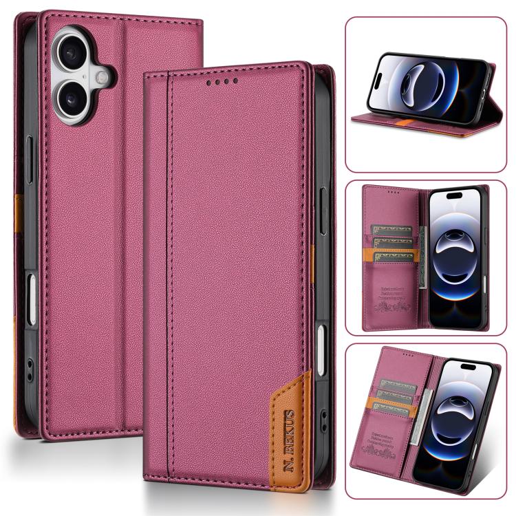 N.BEKUS P3 RFID Stitching Magnetic Flip Leather Phone Case