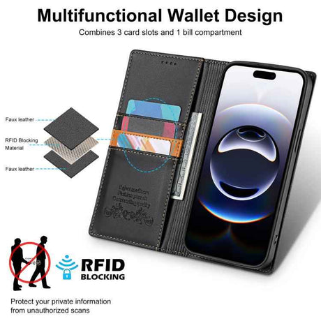 N.BEKUS P3 RFID Stitching Magnetic Flip Leather Phone Case