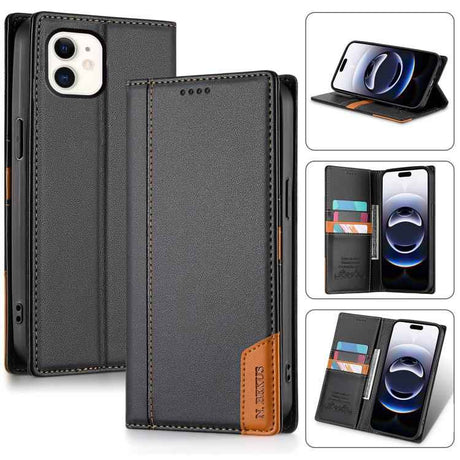 N.BEKUS P3 RFID Stitching Magnetic Flip Leather Phone Case