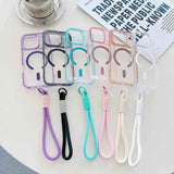 MagSafe Magnetic Clear Phone Case with Wrist Strap