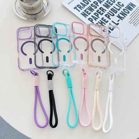 MagSafe Magnetic Clear Phone Case with Wrist Strap