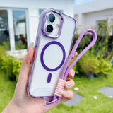 MagSafe Magnetic Clear Phone Case with Wrist Strap