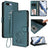 Embossed Heart Cat Leather Phone Case with Hand Strap