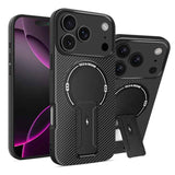 Carbon Fiber Texture MagSafe Phone Case with Holder
