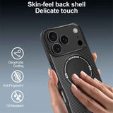 Carbon Fiber Texture MagSafe Phone Case with Holder