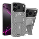 Carbon Fiber Texture MagSafe Phone Case with Holder