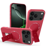 Carbon Fiber Texture MagSafe Phone Case with Holder