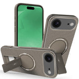 Carbon Fiber Texture MagSafe Phone Case with Holder