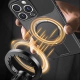 Carbon Fiber Texture MagSafe Phone Case with Holder