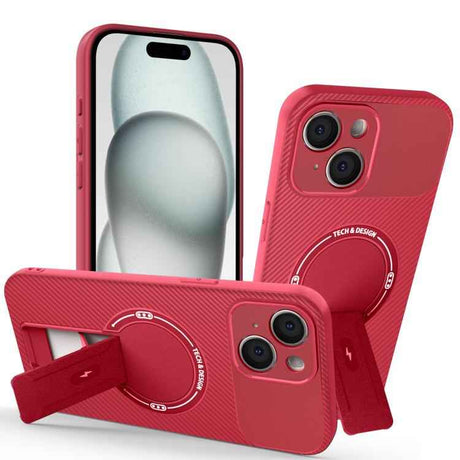 Carbon Fiber Texture MagSafe Phone Case with Holder