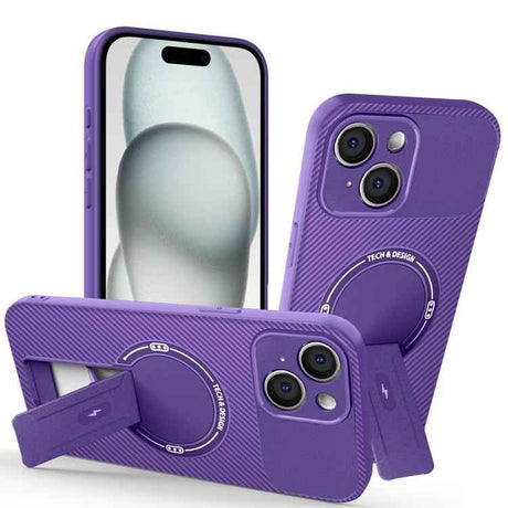 Carbon Fiber Texture MagSafe Phone Case with Holder