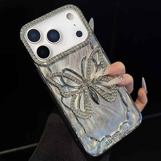 Butterfly Electroplating TPU Phone Case with Epoxy Cardboard