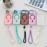 Gradient Discolor MagSafe Phone Case with Holder / Wrist Strap