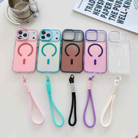 Gradient Discolor MagSafe Phone Case with Holder / Wrist Strap