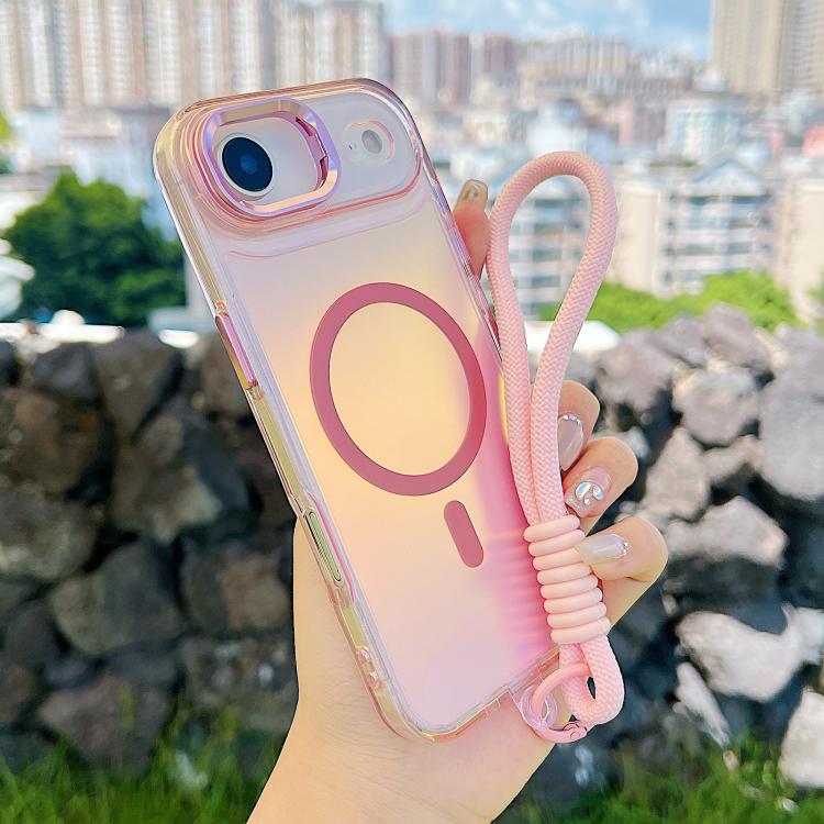 Gradient Discolor MagSafe Phone Case with Holder / Wrist Strap