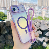 Gradient Discolor MagSafe Phone Case with Holder / Wrist Strap