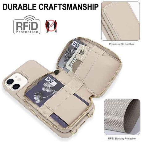 Crossbody Zipper RFID Card Bag Phone Case