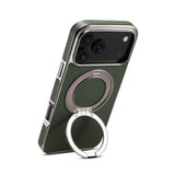 Denior A23 Magnetic Holder Electroplating Genuine Leather Phone Case