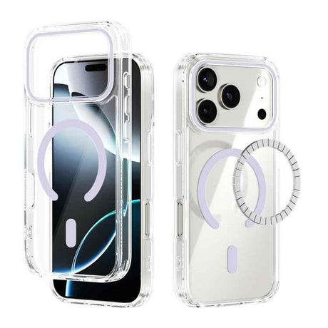 ABEEL MagSafe Magnetic Color Ring Anti-scratch Transparent Phone Case