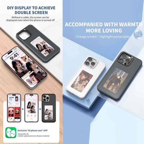 Four-Color E-ink Screen NFC DIY Phone Case, For iPhone 17 Pro Max, For iPhone 17 Pro