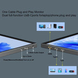 P105A01D 10.5" IPS Portable Monitor – HD, Type-C Extend, US Plug