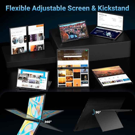 S156P31D 15.6" 1080P Dual-Screen Foldable Portable Monitor with Holder