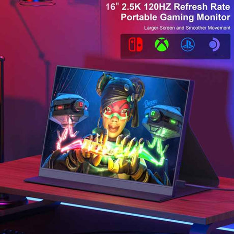 P160Q16BWG 16" 2.5K 120Hz Portable Monitor – Gaming Extended Screen
