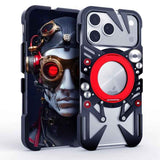 Rotating Bracket MagSafe Hollow Metal Phone Case with Lanyard, For iPhone 16 / iPhone 17 Pro Max