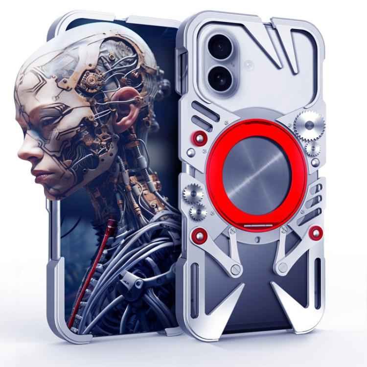 Rotating Bracket MagSafe Hollow Metal Phone Case with Lanyard, For iPhone 16 / iPhone 17 Pro Max