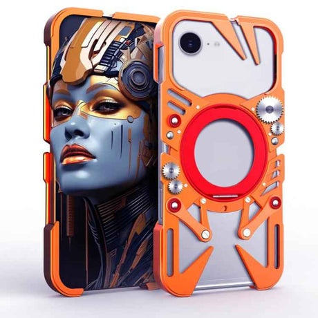 Rotating Bracket MagSafe Hollow Metal Phone Case with Lanyard, For iPhone 16 / iPhone 17 Pro Max