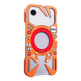 Rotating Bracket MagSafe Hollow Metal Phone Case with Lanyard, For iPhone 16 / iPhone 17 Pro Max