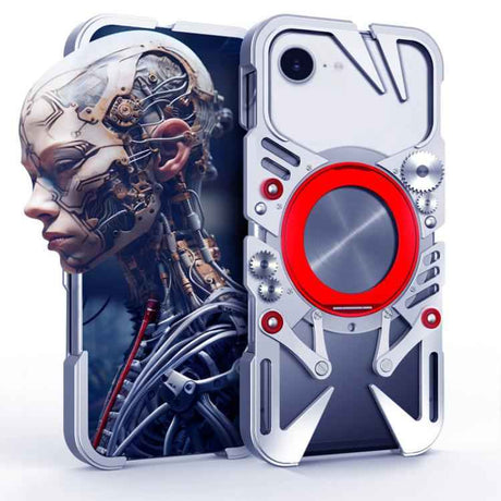 Rotating Bracket MagSafe Hollow Metal Phone Case with Lanyard, For iPhone 16 / iPhone 17 Pro Max