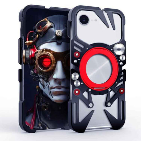 Rotating Bracket MagSafe Hollow Metal Phone Case with Lanyard, For iPhone 16 / iPhone 17 Pro Max