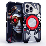 Rotating Bracket MagSafe Hollow Metal Phone Case with Lanyard, For iPhone 16 / iPhone 17 Pro Max