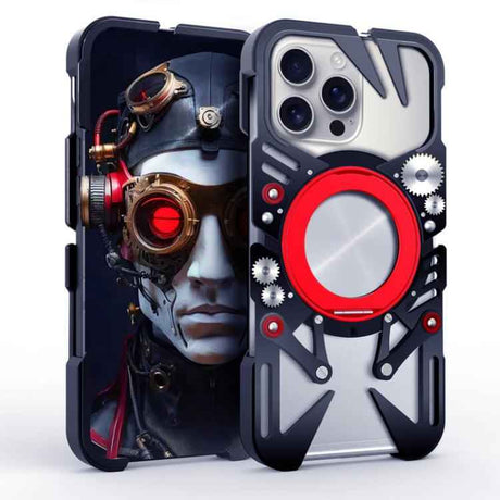 Rotating Bracket MagSafe Hollow Metal Phone Case with Lanyard, For iPhone 16 / iPhone 17 Pro Max