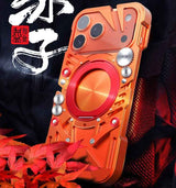 Rotating Bracket MagSafe Hollow Metal Phone Case with Lanyard, For iPhone 16 / iPhone 17 Pro Max