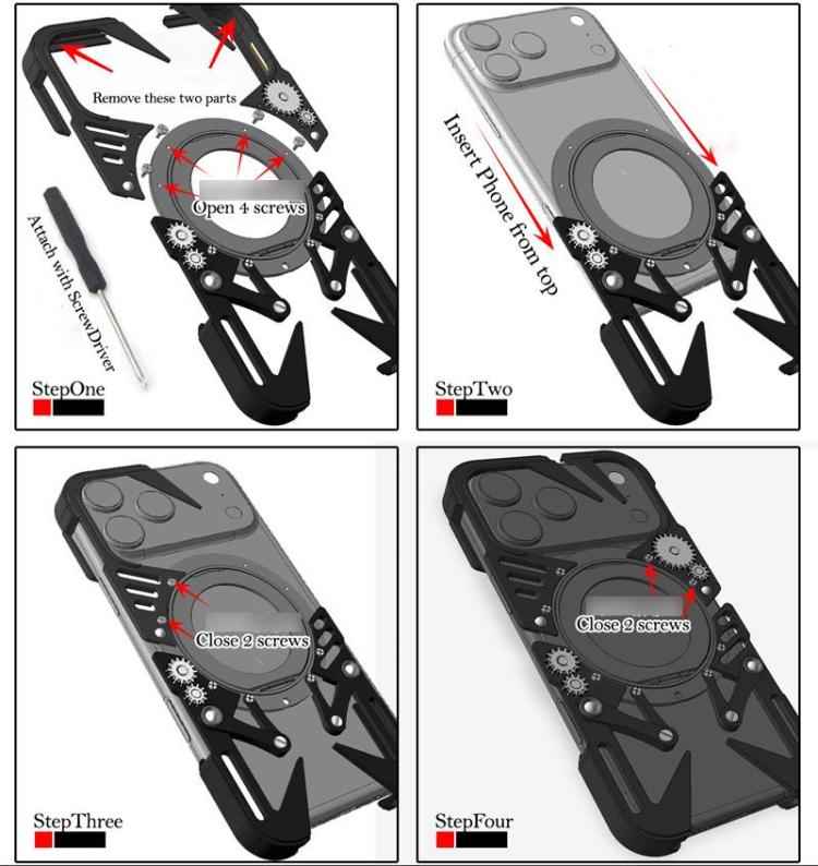 Rotating Bracket MagSafe Hollow Metal Phone Case with Lanyard, For iPhone 16 / iPhone 17 Pro Max