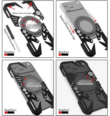 Rotating Bracket MagSafe Hollow Metal Phone Case with Lanyard, For iPhone 16 / iPhone 17 Pro Max