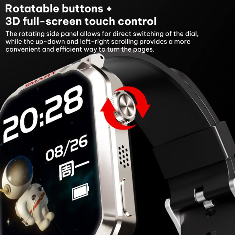 FA82S 1.83-inch 4G Network GPS Tracking Smart Watch Support Heart Rate / Blood Pressure Monitoring
