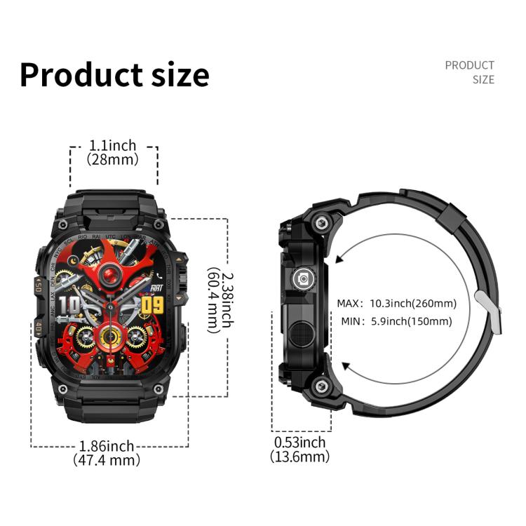LOKMAT APPLLP 7 Max 4G Smart Watch, 2.06 inch SC8541E Quad Core, 3GB+32GB, Android 8.1, Video Call , Heart Rate