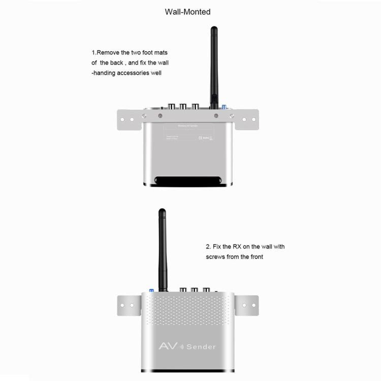 Measy AV530-2 5.8GHz Wireless Audio / Video Transmitter + 2 Receiver, Transmission Distance: 300m, Black US Plug