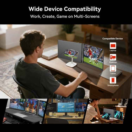 Blackview DCM6 14" Dual-Screen Portable Laptop Extension Monitor with Stand