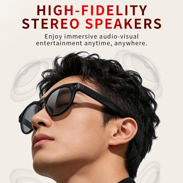 CY02 Smart AI Translation Glasses with 13MP HD Camera, Video Recording, WiFi Transmission, Al Smart Voice Assistant, Clear Lenses, Black Lenses