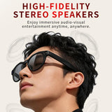 CY02 Smart AI Translation Glasses with 13MP HD Camera, Video Recording, WiFi Transmission, Al Smart Voice Assistant, Clear Lenses, Black Lenses