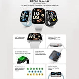 Xiaomi Redmi Watch 6, 2.07 inch AMOLED Screen 5ATM Waterproof, Support Heart Rate / Blood Oxygen Monitor, Redmi Watch 6 (Silver), Redmi Watch 6 (Blue), Redmi Watch 6 (Black)